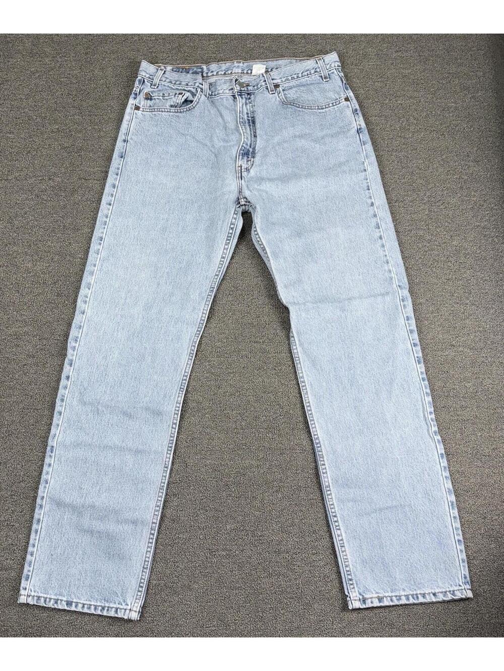 VTG 1999 Levi's 505 Men's 36x33.5 Blue Jeans Light Wash Regular Straight